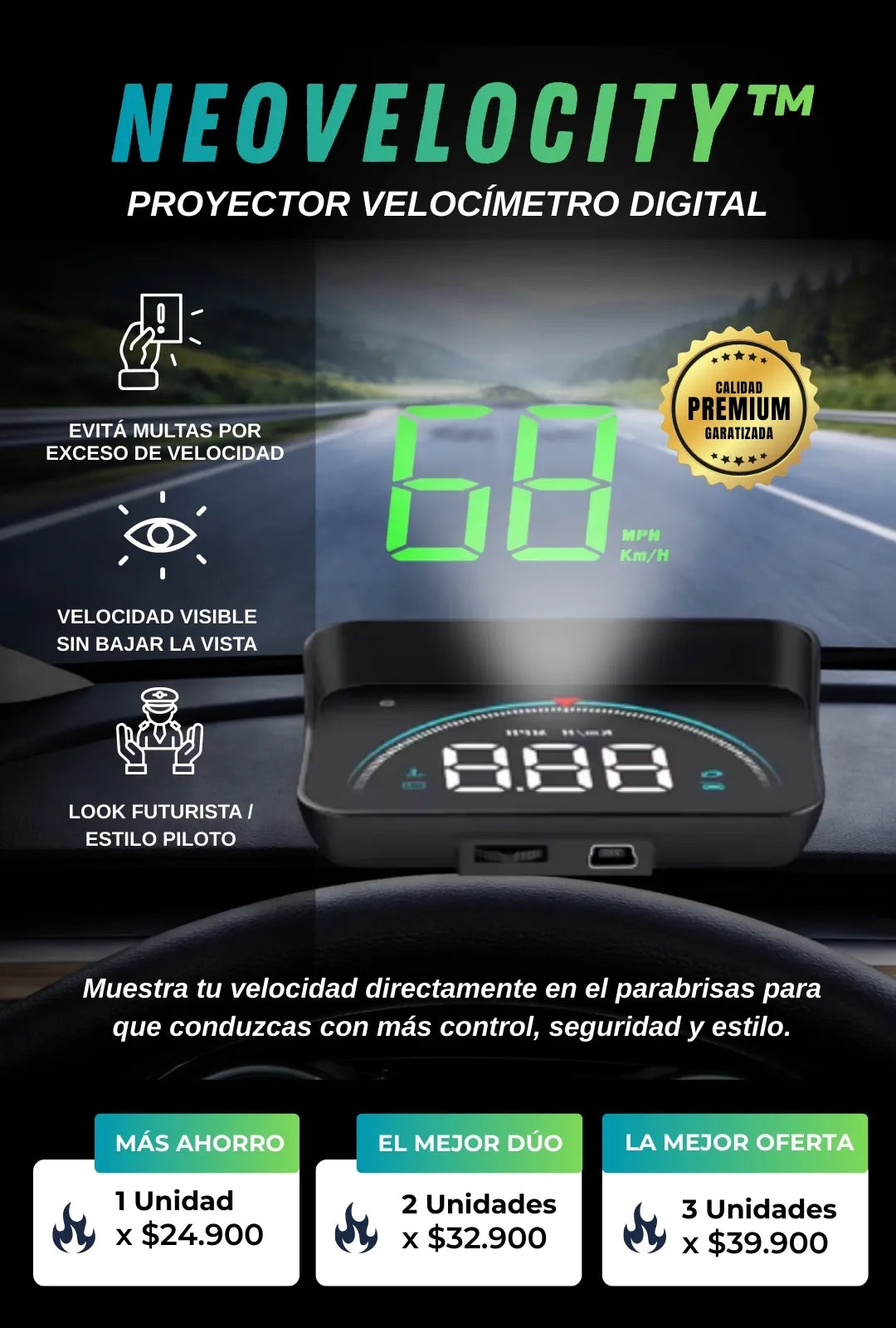 NeoVelocity™ - Proyector velocímetro digital