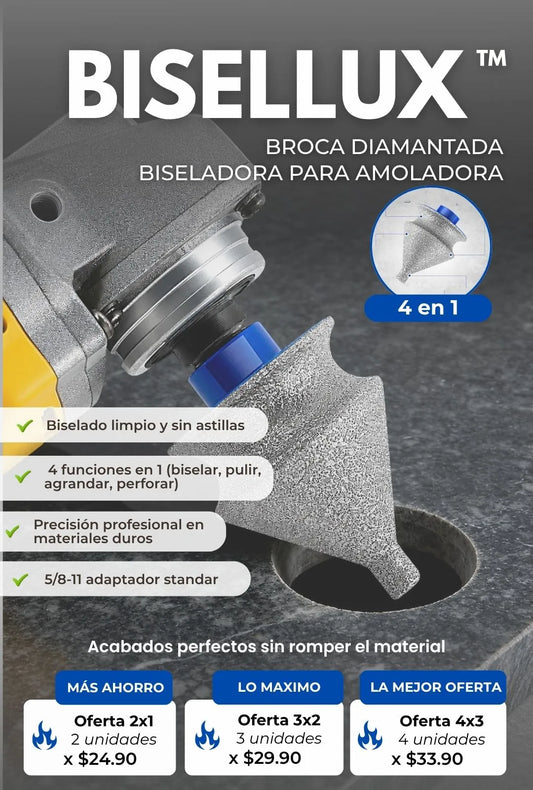 BiselLux™ - Broca diamantada biseladora para amoladora