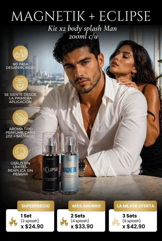 Kit x2 body splash Man MAGNETIK + ECLIPSE 200ml