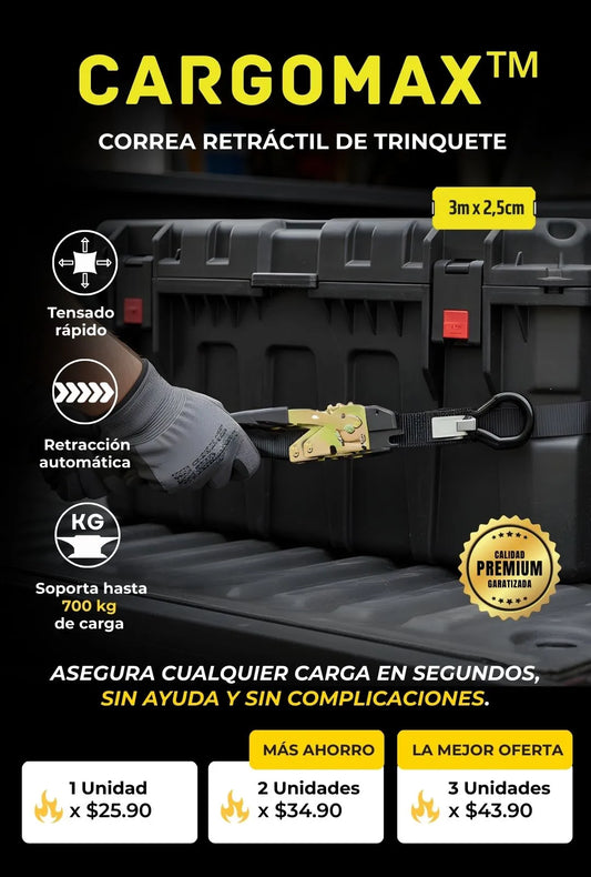 CargoMax™ - Correa retráctil de trinquete