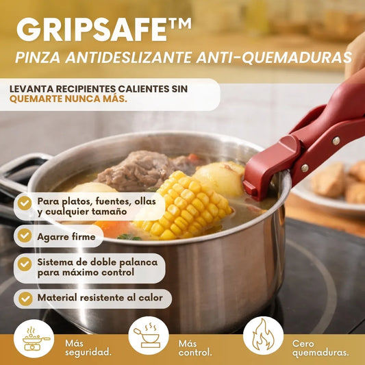 GripSafe™ - Pinza antideslizante anti quemaduras de silicona - Pack x 3