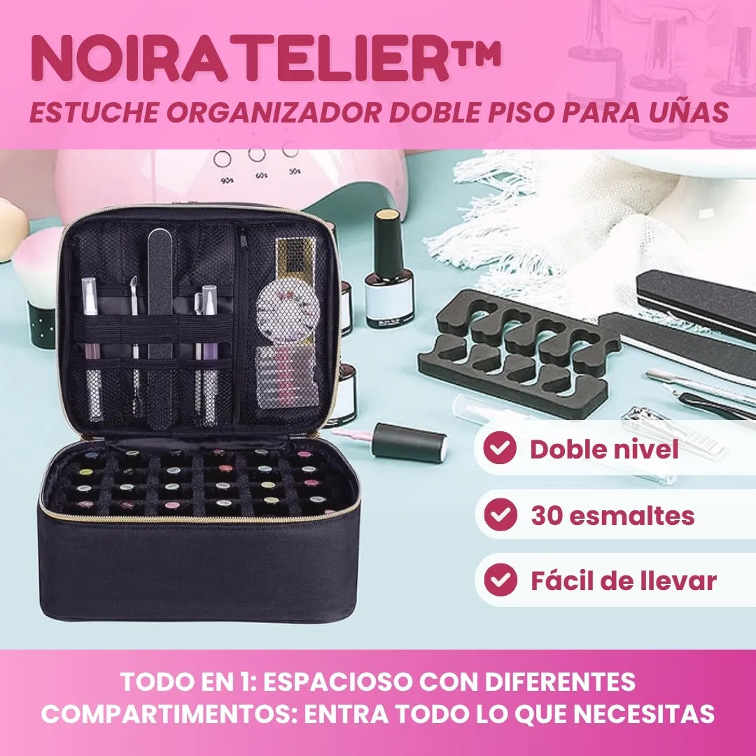 NoirAtelier™ - Estuche organizador para esmalte de uñas doble piso