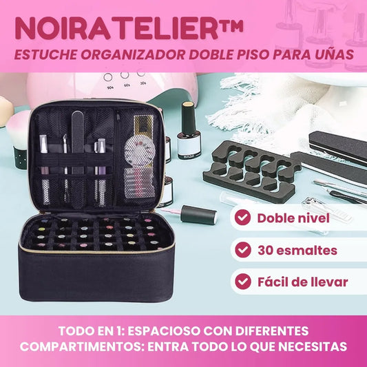 NoirAtelier™ - Estuche organizador para esmalte de uñas doble piso