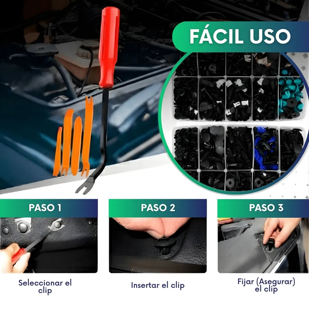 FixPro™ - Kit de 725 clips de fijación automotriz