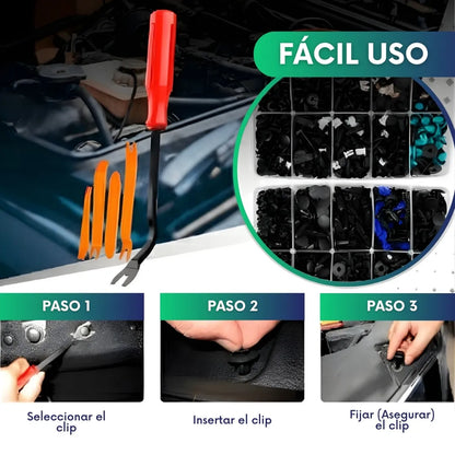FixPro™ - Kit de 725 clips de fijación automotriz