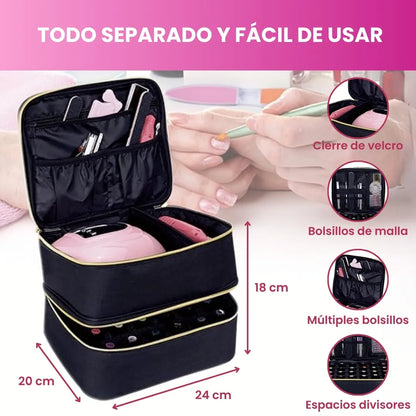 NoirAtelier™ - Estuche organizador para esmalte de uñas doble piso