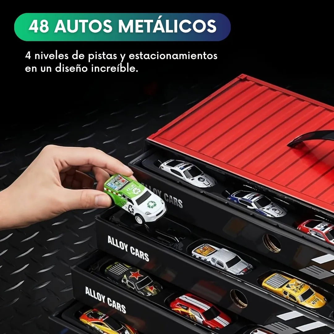 DRIMCAR™ - Set de 48 mini coches con pista y garage