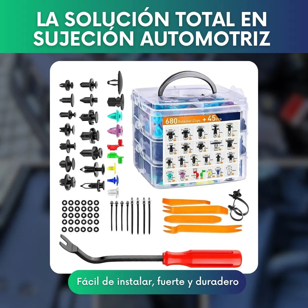 FixPro™ - Kit de 725 clips de fijación automotriz