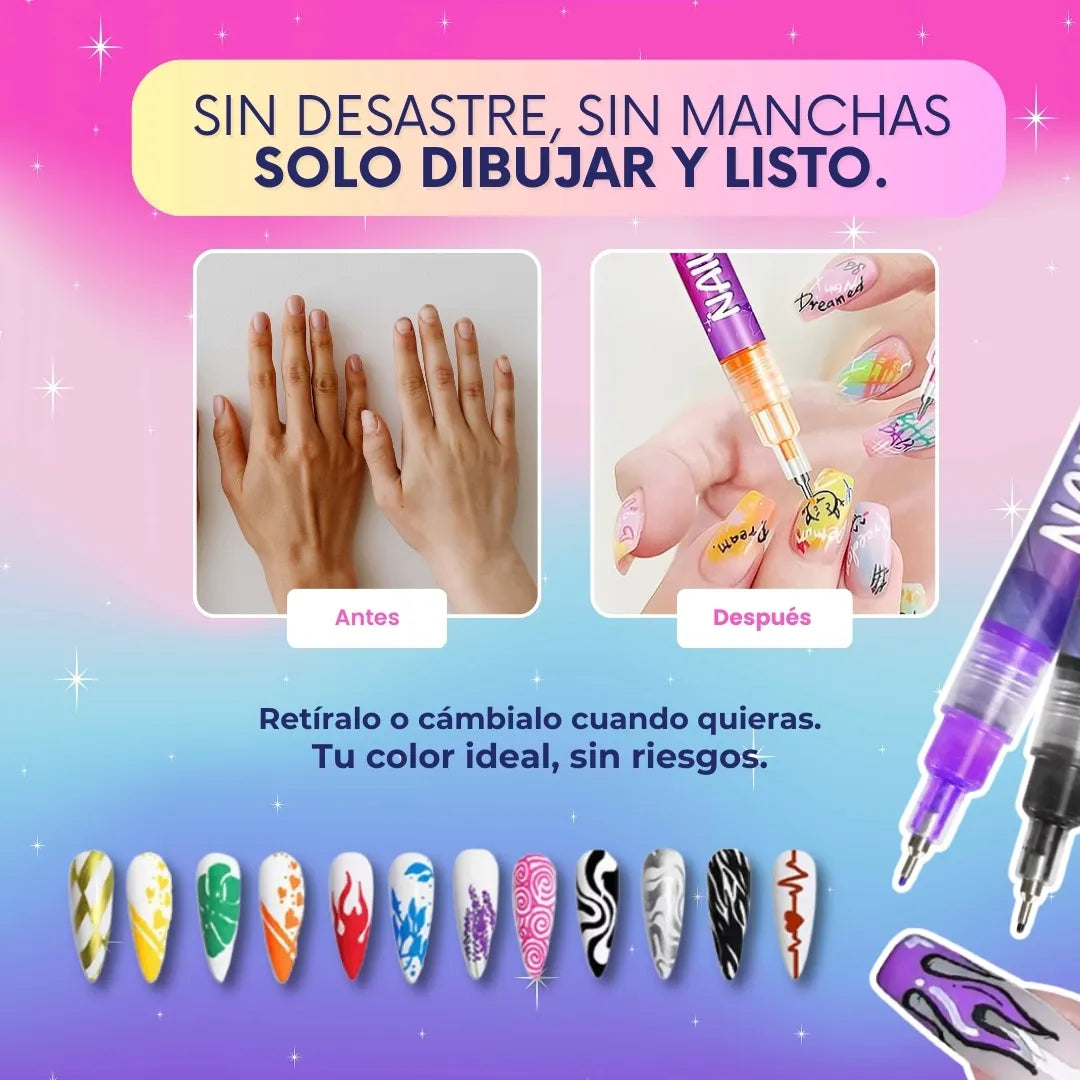 NailArt™ - Set de 12 marcadores acrílicos para decorar uñas