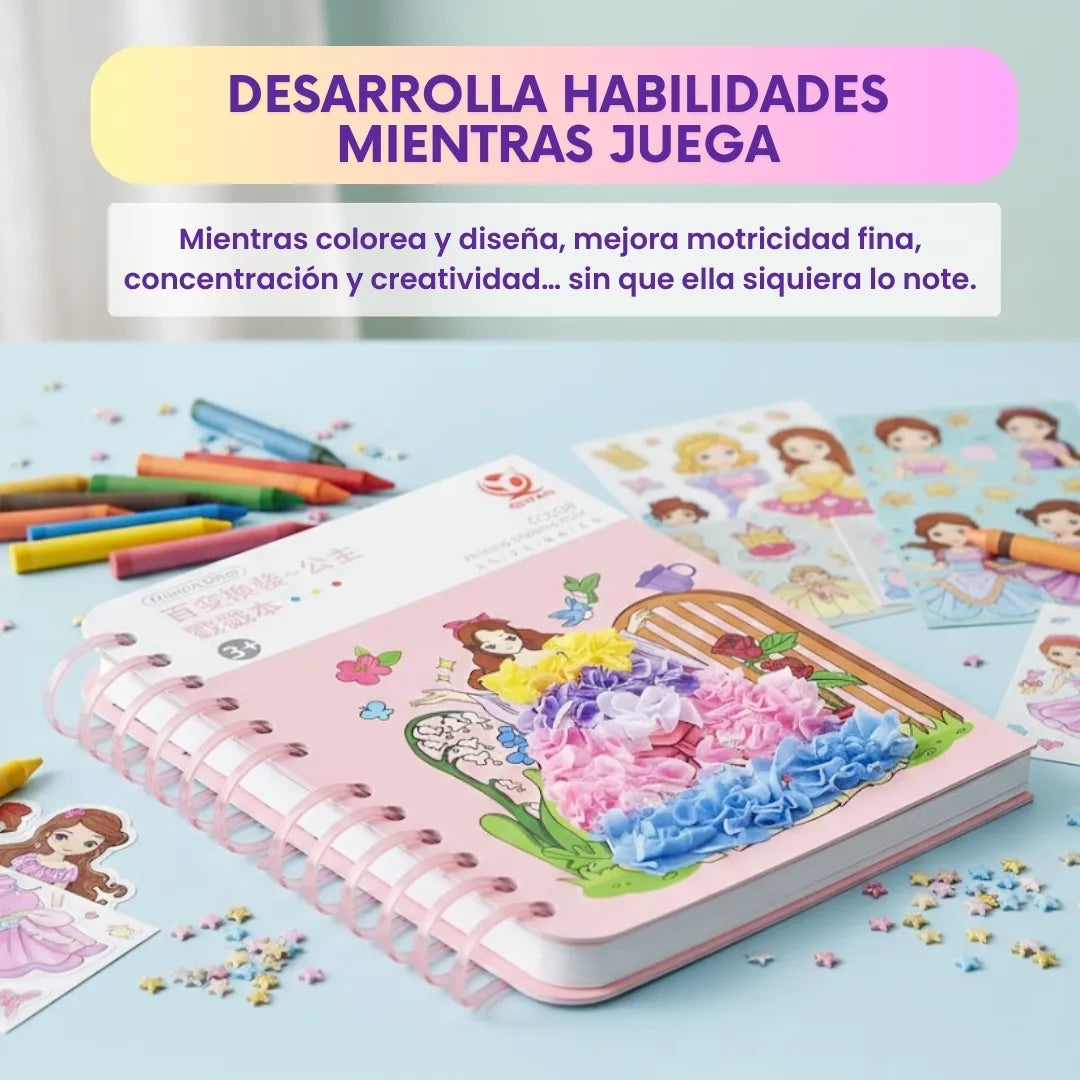 ArtCraft™ – Cuaderno 3D de Diseño y Coloreo de Princesas