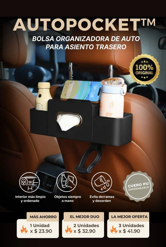 AutoPocket™ - Bolsa organizadora de carro para asiento trasero